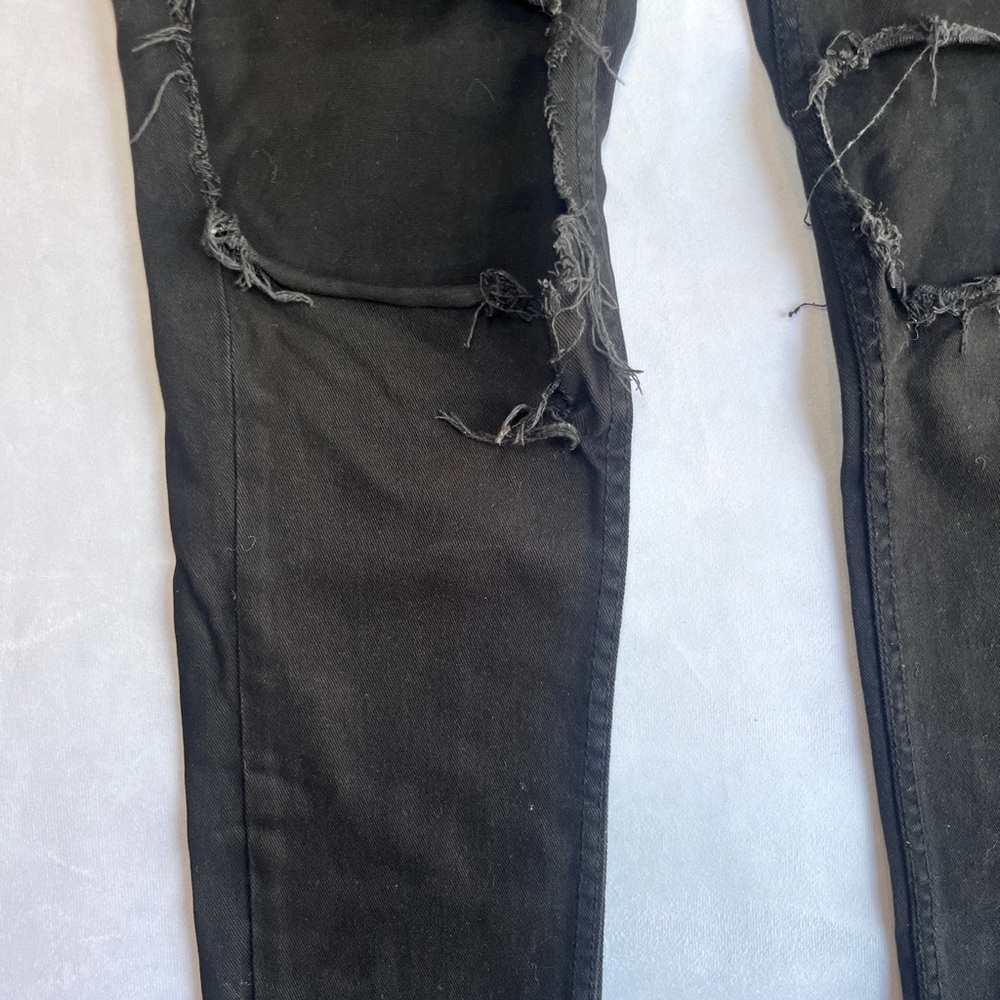 Men's Black KDNK distressed jeans 32/32 - Picture 4 of 7